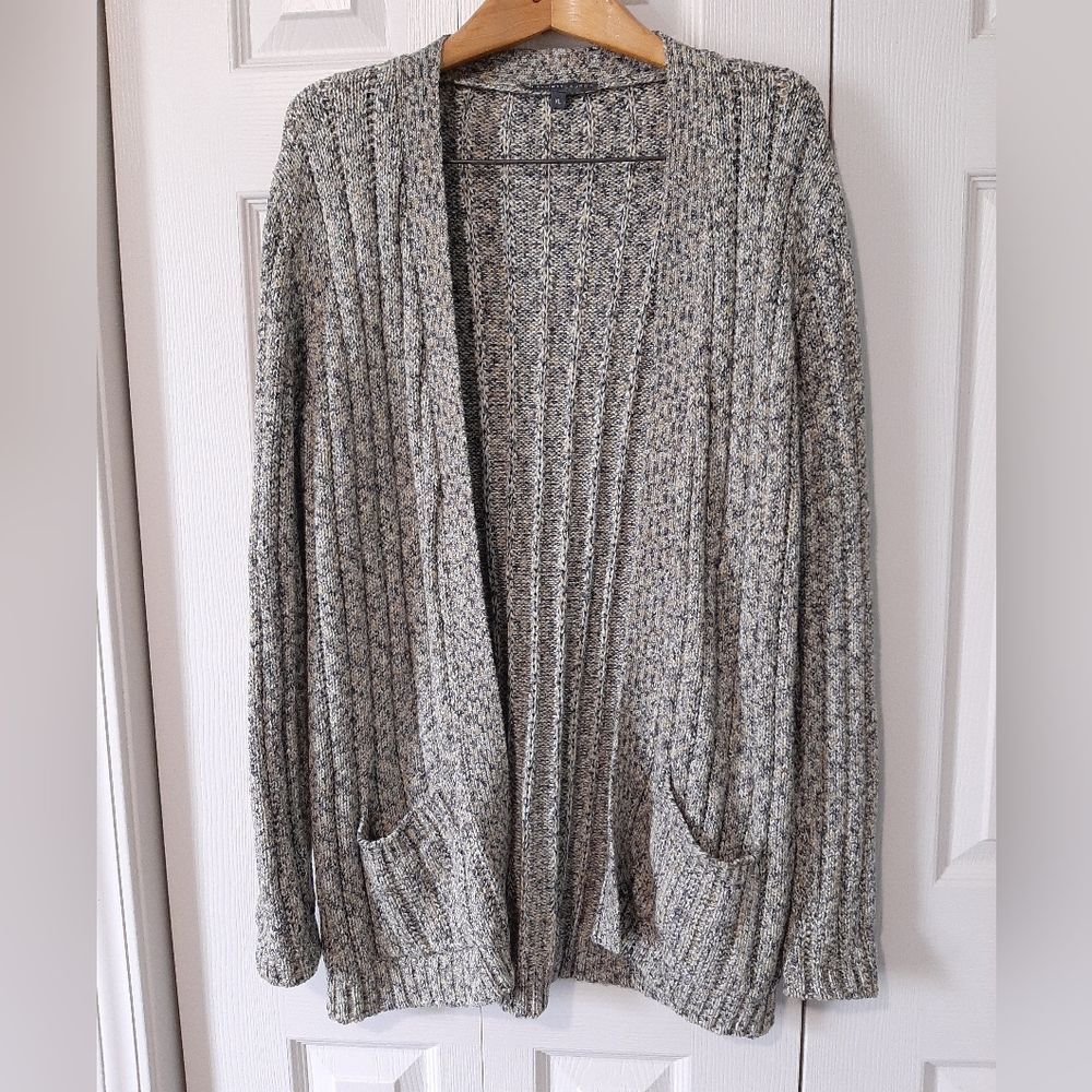 ELLIOTT LAUREN Cardigan Women's XL Knit Front pockets Beige Black Olive …